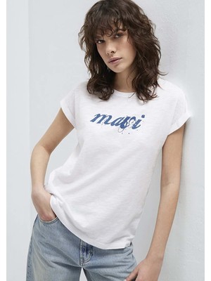 Mavi M166422-620 Mavi Logo Baskılı T-Shirt Kadın Tişört