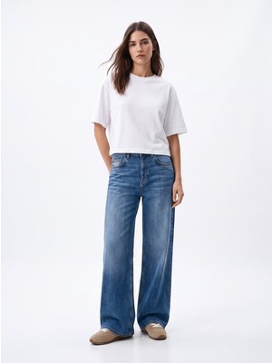 LTB Baby Tee Basic Bisiklet Yaka Beyaz T-Shırt