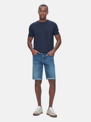 LTB Lance Z Orta Bel Düz Paça Mid Indigo Jean Bermuda