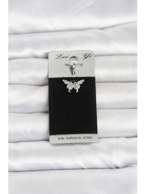 Inure Jewelry 316L Cerrahi Çelik Kelebek Model Göbek Piercing