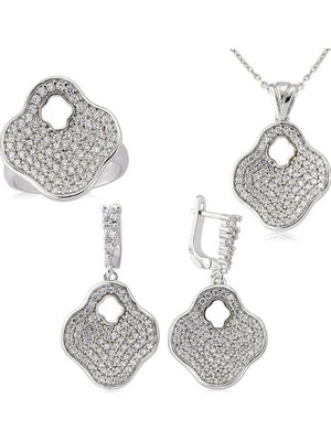 Inure Jewelry Gümüş Çiçek Bayan Set