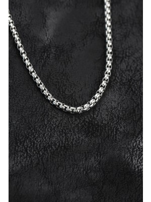 Inure Jewelry 316L Çelik Gümüş Renk Venetian Zincir Model Erkek Kolye