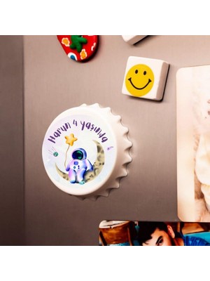 Çılgıntrend Isme Özel Uzay Konsepli Doğum Günü Açacak Magnet 10 Adet