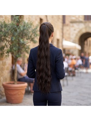 Melonika Tokalı Daalı Ekstra Uzun At Kuyruğu / Koyu Küllü Kahve