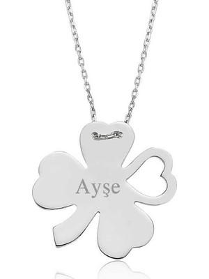 Inure Jewelry Gümüş İsimli Yonca Bayan Kolye
