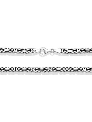 Inure Jewelry Gümüş Kral Zincir - 7 mm Köşeli