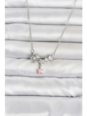 Inure Jewelry 316L Çelik Zincir Gümüş Renk Yıldız Model Kadın Kolye