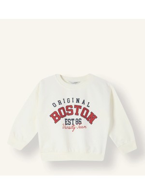 DeFacto Regular Fıt Bisiklet Yaka Baskılı Sweatshirt Kumaşı Sweatshirt Erkek BEBEK H8402A526AU