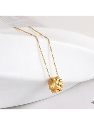 Çılgıntrend Gold Renk Baget Silindir Çelik Kolye