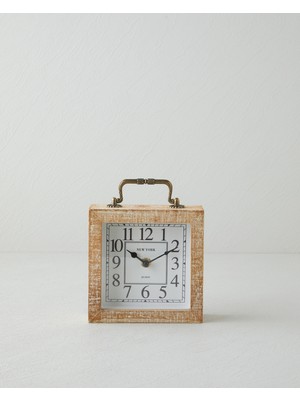 English Home Adalia Mdf Masa Saati 15X17X5,5 cm Naturel