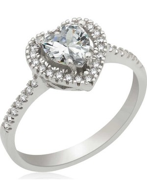 Inure Jewelry Gümüş Kalpli Bayan Yüzük