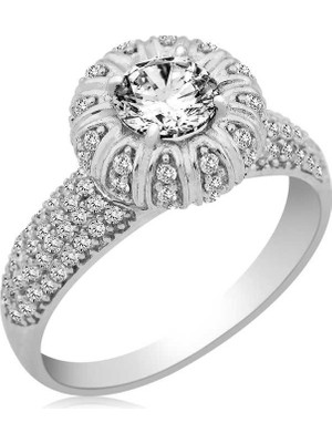 Inure Jewelry Gümüş Tektaşlı  Bayan Yüzük