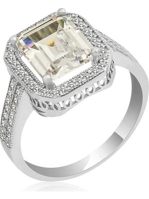 Inure Jewelry ​gümüş Beyaz Baget Bayan Yüzük