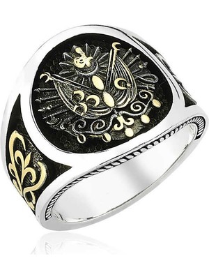 Inure Jewelry Gümüş Osmanlı Devlet Armalı Erkek Yüzük