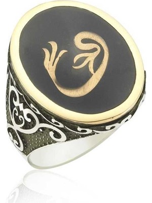 Inure Jewelry Gümüş Vav Harfi Erkek Yüzük