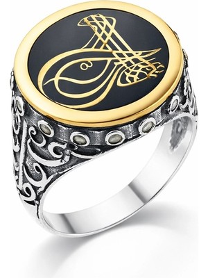 Inure Jewelry Gümüş Tuğralı Erkek Yüzük