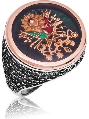 Inure Jewelry Gümüş Osmanlı Devlet Armalı Fetih Erkek Yüzük