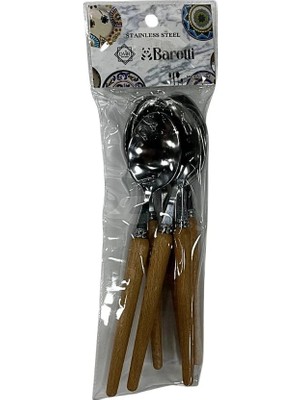 Ulu İthalat Ahşap Saplı Metal Küçük Kaşık
