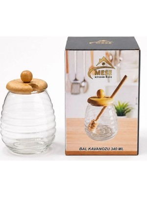 Ulu İthalat Meşe Bal Kavanozu Kaşıklı 340 ml