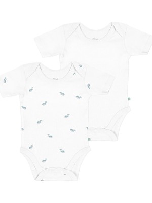 Casadora Baby Aqua %100 Organik Pamuk 2'li Kısa Kollu Body Seti