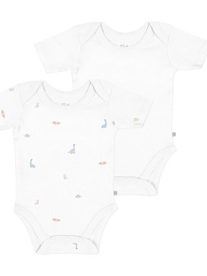 Casadora Baby Dino %100 Organik Pamuk 2'li Kısa Kollu Body Seti
