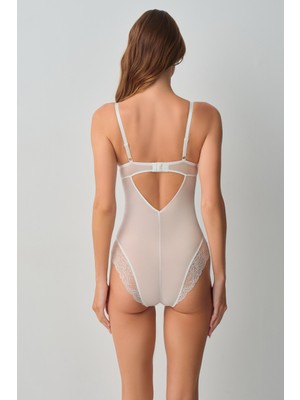 Suwen Bride Dantelli Yarı Destekli Balenli Bodysuit