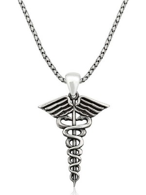 Inure Jewelry ​Gümüş Tıp Sembolü Kadüse Kolye