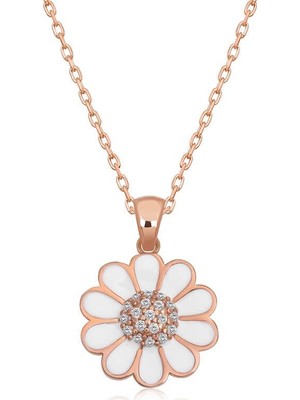 Inure Jewelry Gümüş Rose Papatya Kadın Kolye