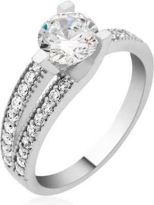 Inure Jewelry Gümüş Tek Taş Bayan Yüzük