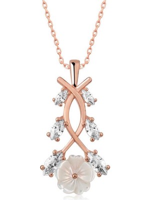Inure Jewelry Gümüş Rose Bahar Çiçeği Kolye
