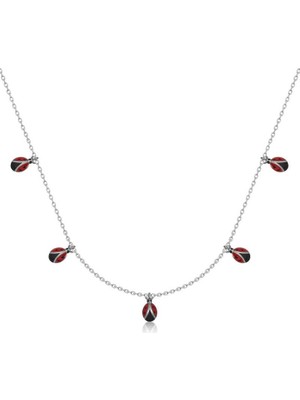Inure Jewelry Gümüş Uğur Böceği Şans Kadın Kolye