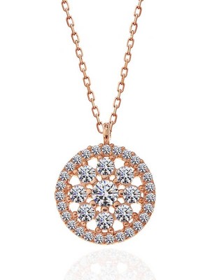 Inure Jewelry ​Gümüş Rose Çiçek Kadın Kolye