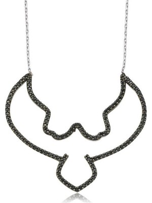 Inure Jewelry Gümüş Kara Kartal Bayan Kolye
