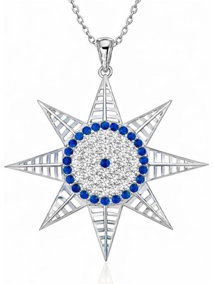 Inure Jewelry Gümüş Nazarlı Kutup Yıldızı Kadın Kolye