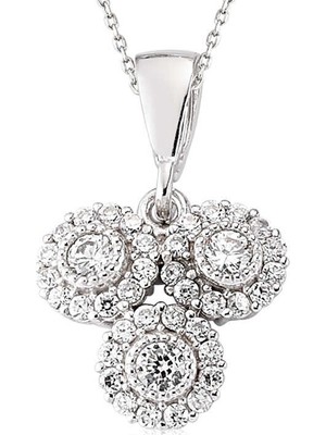 Inure Jewelry Gümüş Beyaz Taşlı Bayan Kolye