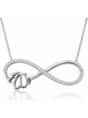 Inure Jewelry Gümüş Allah Yazılı Sonsuzluk Bayan Kolye
