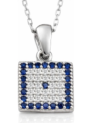 Inure Jewelry Gümüş Kare Nazar Kadın Kolye