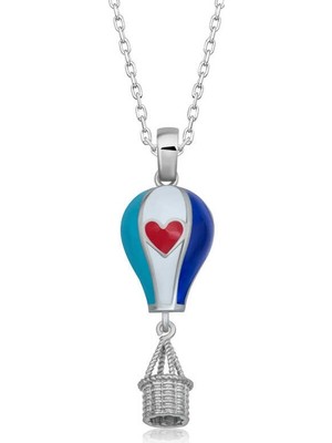 Inure Jewelry Gümüş Kalpli Kapadokya Balon Kadın Kolye