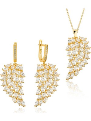 Inure Jewelry Gümüş Gold Melek Kanadı Kadın Set