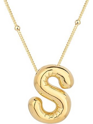 Inure Jewelry Gümüş Gold Balon S Harfi Kadın Kolye