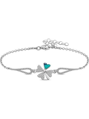 Inure Jewelry Gümüş Nazarlı Yonca Bileklik
