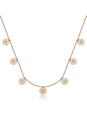 Inure Jewelry Gümüş Rose Papatya Şans Kadın Kolye