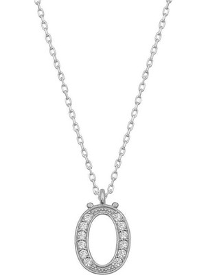 Inure Jewelry Gümüş Rodyum Ö Harfi Kadın Kolye