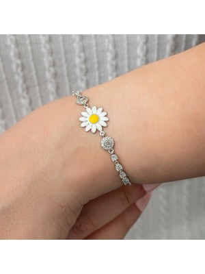 Inure Jewelry Gümüş Papatya Su Yolu Kadın Bileklik