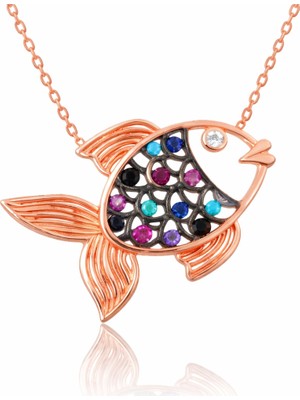 Inure Jewelry Gümüş Balık Bayan Kolye