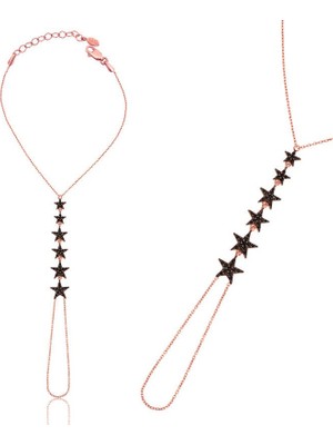 Inure Jewelry Gümüş Rose Yıldız Şahmeran Bayan Bileklik