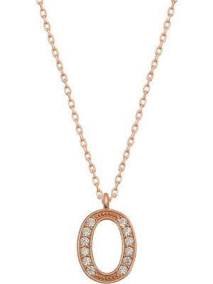 Inure Jewelry Gümüş Rose O Harfi Kadın Kolye