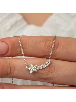 Inure Jewelry Gümüş Kayan Yıldız Kadın Kolye