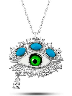 Inure Jewelry Gümüş Gözyaşı Damlası Koruyucu Bakış Kolye