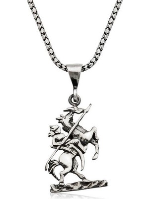 Inure Jewelry Gümüş Göktürk Süvarisi Kolye